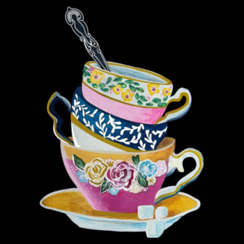 Vintage Tea Party - Abbie Wood - Womens Premium Crew Design