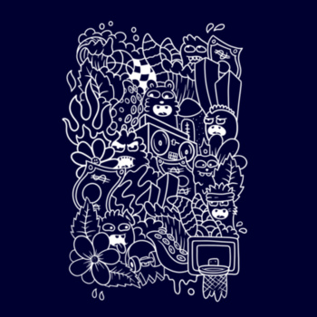 Doodle - White - KONE - Ethan Koning - Mens General Long Sleeve Tee Design