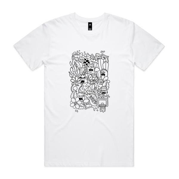 Doodle - Black - KONE - Ethan Koning - Mens Staple T shirt Thumbnail