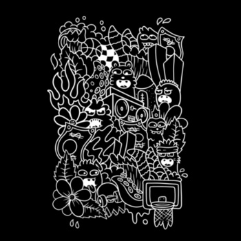 Doodle - White - KONE - Ethan Koning - Kids Longsleeve Tee Design