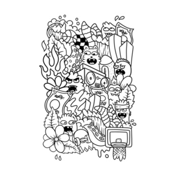 Doodle - Black - KONE - Ethan Koning - Kids Youth T shirt Design