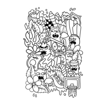 Doodle - Black - KONE - Ethan Koning - Kids Longsleeve Tee Design