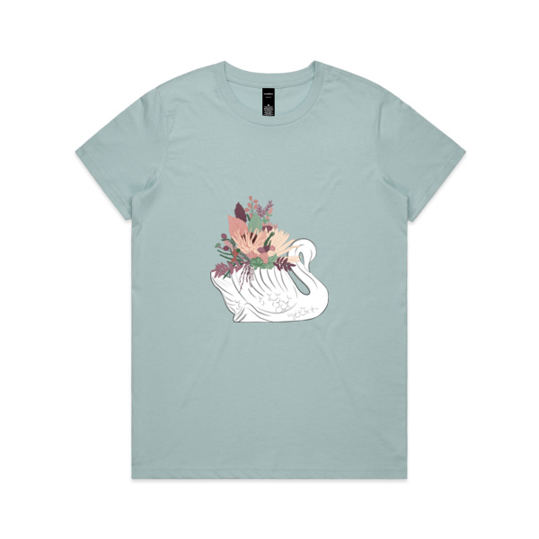 Crown Lynn Bouquet - Abbie Wood - Womens Maple Tee Thumbnail