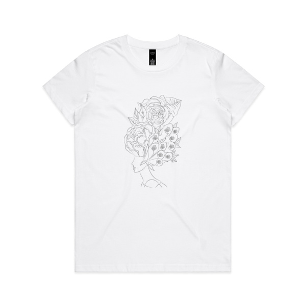 Flower Girl - Black - Sukena Shah - Womens Maple Tee Thumbnail