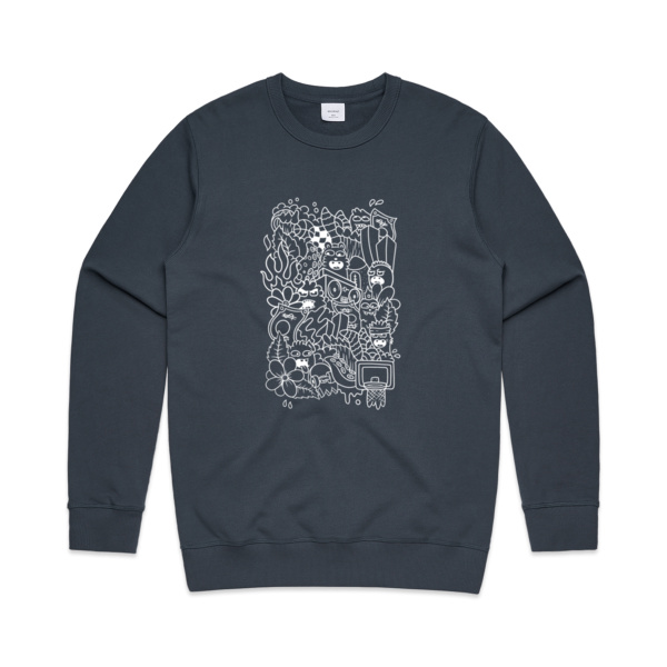 Doodle - White - KONE - Ethan Koning - Mens Premium Crew Thumbnail