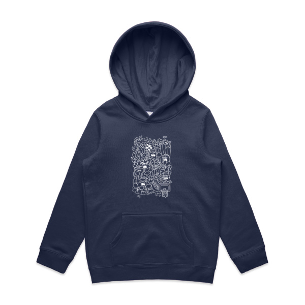Doodle - White - KONE - Ethan Koning - Kids Supply Hoodie Thumbnail