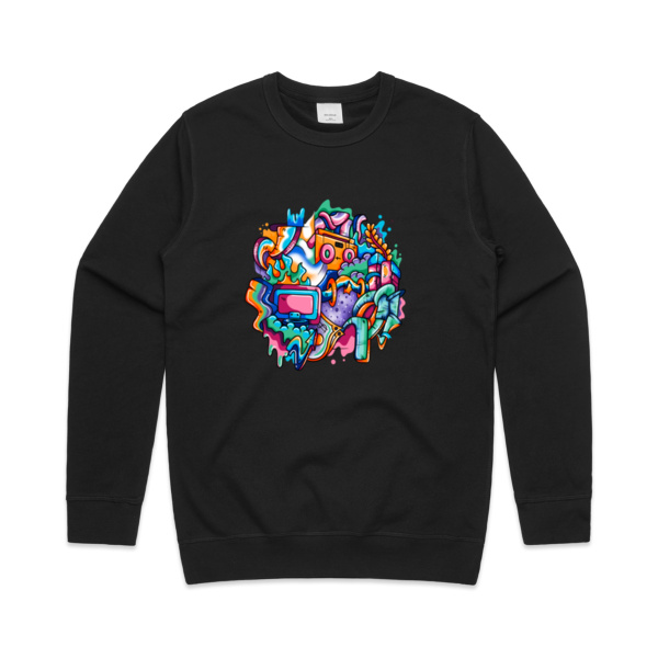 Doodle Candy - KONE - Ethan Koning - Mens Premium Crew Thumbnail