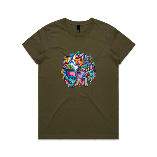 Doodle Candy - KONE - Ethan Koning - Womens Maple Tee Thumbnail